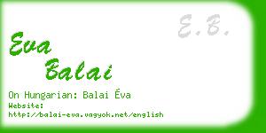 eva balai business card